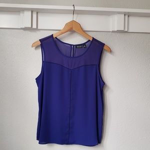 NWOT a.n.a. petite purple sleeveless blouse
